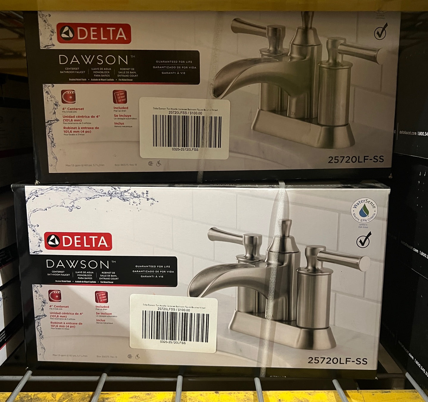 Delta Dawson Two Handle Centerset Bathroom Faucet Brushed Nickel